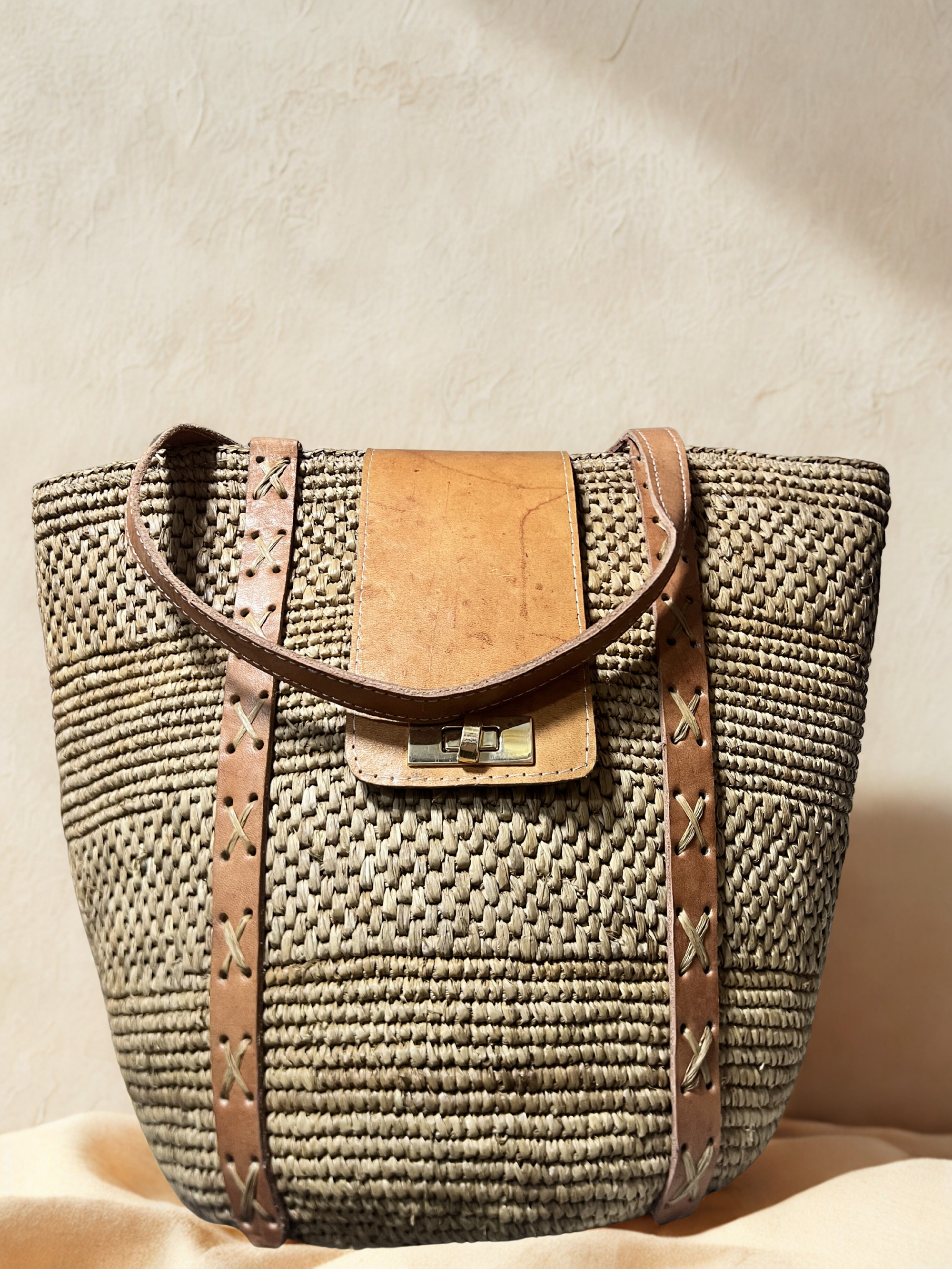 Bolso rafia XL para marca premium